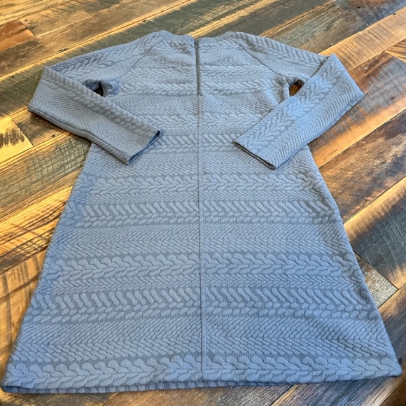 prAna Gray Textured Knit Long Sleeve A-Line Dress Women’s Size M - Picture 4 of 9